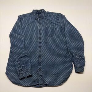 🔴 Gap 1969 Men's L Tall Blue  Long Sleeve Button Down Shirt